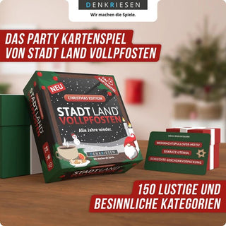 Stadt Land Vollpfosten - Kartenspiel Christmas Edition - Toki