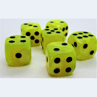 Würfelset D6 Pearl: Yellow/Black (12) - Toki