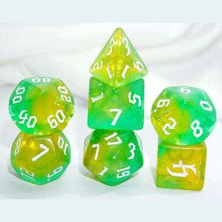 Würfelset Galaxy: Yellow Opalit (7) - Toki