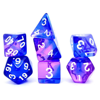 Würfelset Transparent: Indigo Sea (7) - Toki